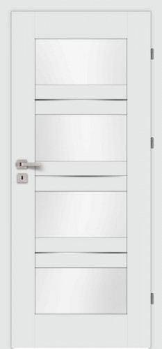 Inox S4 (S4/D, Bianco, szkło Szyba biała matowa SATINATO)